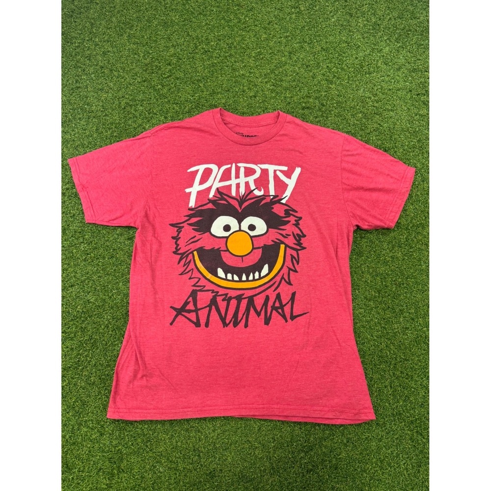 Disney The Muppets Animal Party Animal Graphic T-Shirt Heather Red Mens Large